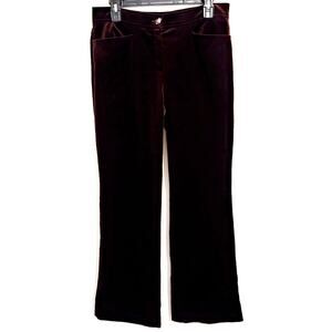 Escada Red Velvet Ankle Cropped Pants